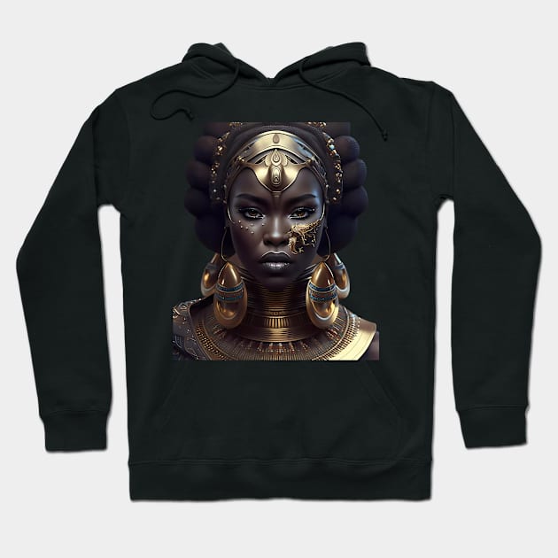 Jeweled Empress: Afrofuturistic Graphic T-Shirt Hoodie by MeatLuvers